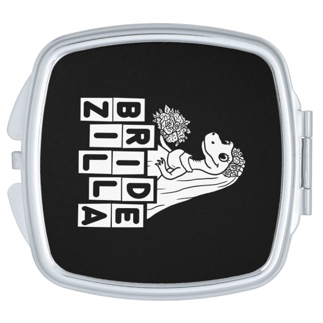 Vintage Bridezilla Wedding Bachelorette  Compact Mirror (Side)