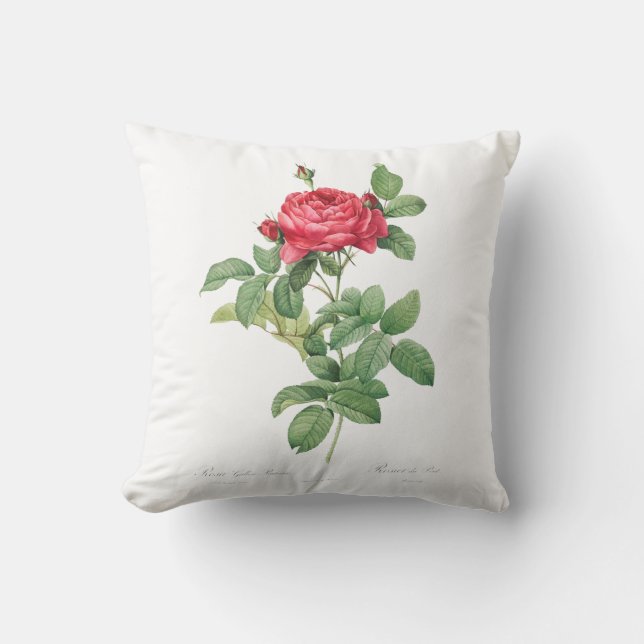 Vintage Bridge Rose Throw Pillow (Front)