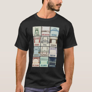 Vintage Bridges Of Portland Oregon T-Shirt, Black T-Shirt