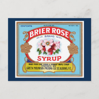 Vintage Brier Rose Maple Syrup Crate Label Postcard