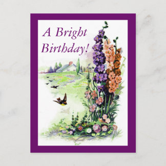 Vintage Bright Birthday Postcard