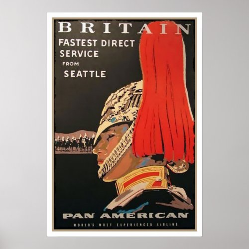 Vintage Britain Royal Guard UK Travel Poster