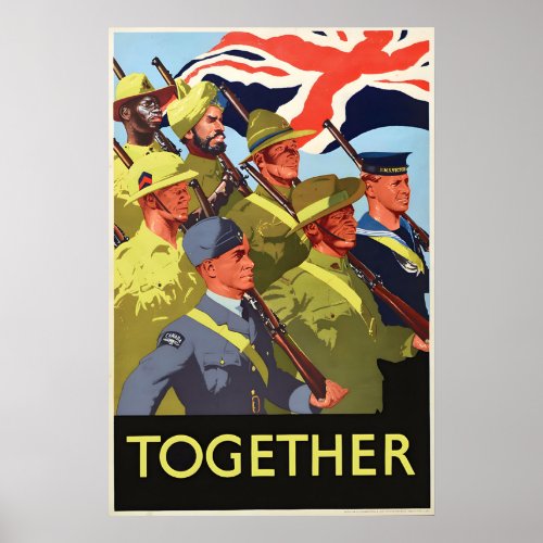 Vintage British Army Poster, TOGETHER Great Poster