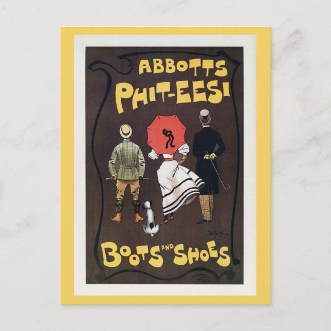 Vintage British boots and shoes advertising Postcard (Front)