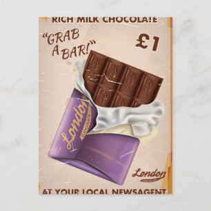 Vintage British Chocolate Advert. Postcard