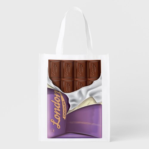 Vintage British Chocolate Advert Reusable Grocery Bag