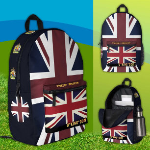 Vintage British Flag backpack, Union Jack / UK Printed Backpack
