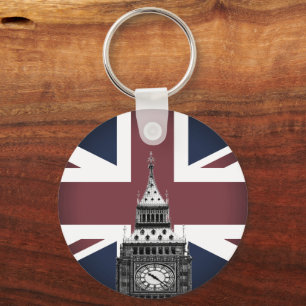 Vintage British Flag & Big Ben, London /sports UK Keychain