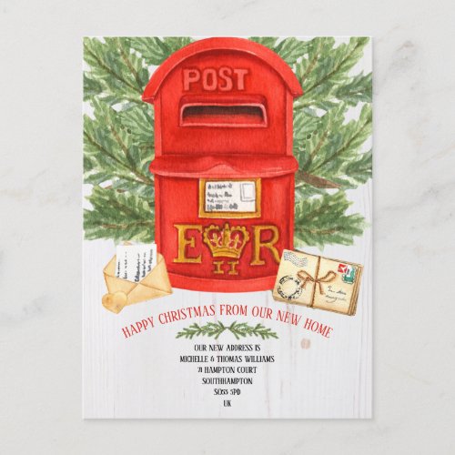 Vintage British Mailbox Moving Announcement Card