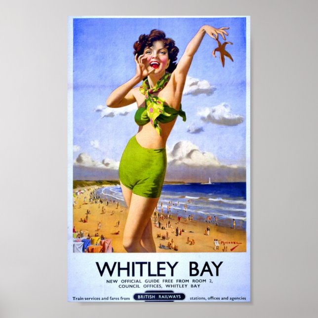 Vintage British Poster Beach Holiday British Rail (Front)