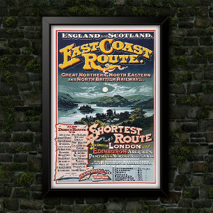 Vintage British Rail Network Route Advertising Poster