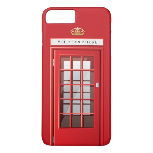 Vintage British Red Telephone Box Custom Monogram iPhone 8 Plus7 Plus Case