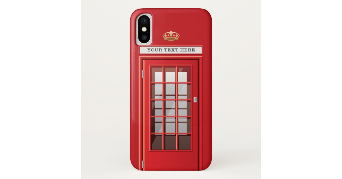 Vintage British Red Telephone Box Monogram Case-Mate iPhone Case