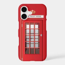 Vintage British Red Telephone Box Custom Monogram iPhone 17 Case