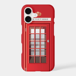 Vintage British Red Telephone Box Custom Monogram iPhone 17 Case