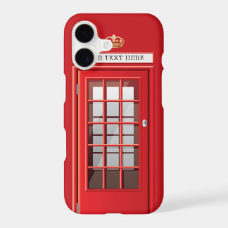 Vintage British Red Telephone Box Custom Monogram iPhone 17 Case