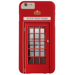 Vintage British Red Telephone Box Custom Name Barely There iPhone 6 Plus Case