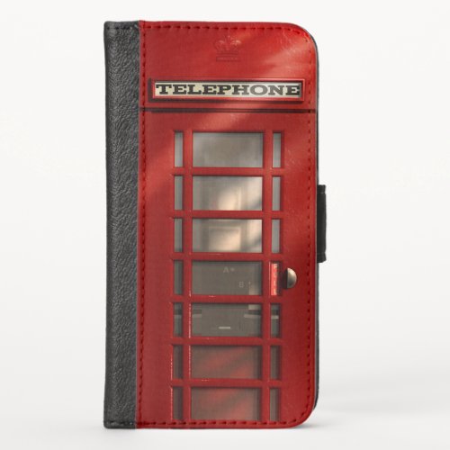 Vintage British Red Telephone Box iPhone XS Wallet Case