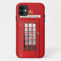 Vintage British Red Telephone Box Monogram Case-Mate iPhone Case