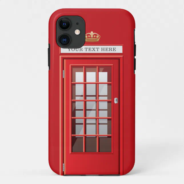 Vintage British Red Telephone Box Monogram Case-Mate iPhone Case