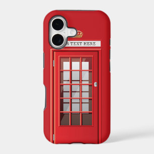 Vintage British Red Telephone Box Monogram iPhone 17 Case