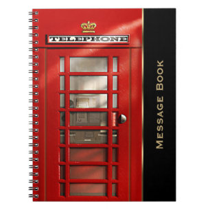 Vintage British Red Telephone Box Personalized Notebook