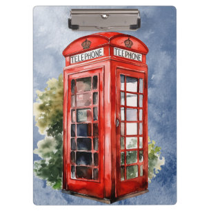 Vintage British Telephone Box Clipboard