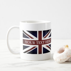 Vintage British Union Jack flag coffee mug