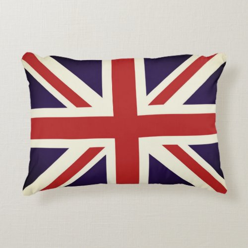 Vintage British Union Jack Flag Pillow UK Home Accent Pillow
