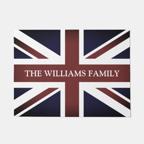 Vintage British Union Jack flag welcome door mat