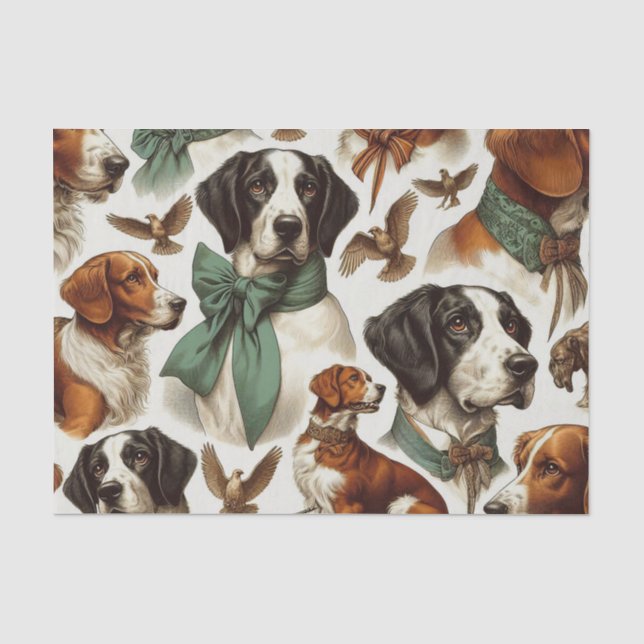 Vintage Brittany Seamless Tissue Paper (Front)