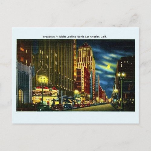Vintage Broadway Los Angeles California Postcard