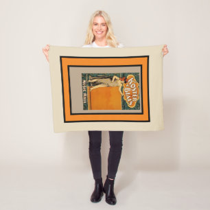 Vintage Broadway Music Hall advertisement Fleece Blanket