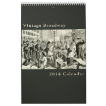 Vintage Broadway New York Antique Cityscape Calendar
