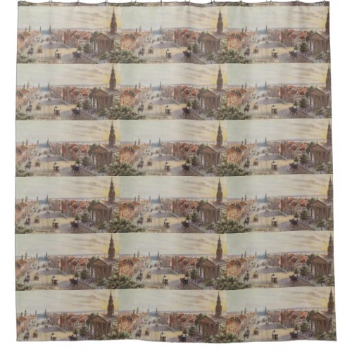 Vintage Broadway NYC Artwork 1840 Shower Curtain