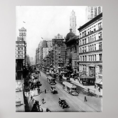 Vintage Broadway NYC Photograph 1920 Poster