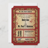 Vintage Broadway Poster Gold Movie Ticket Wedding Invitation (Front)