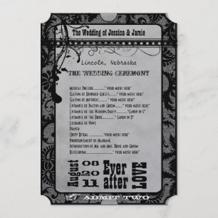 Vintage Broadway Poster Movie Ticket Wedding Program