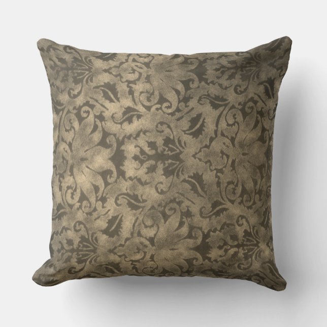 Vintage Brocade Throw Pillow (Front)
