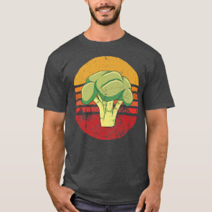 Vintage Broccoli Retro Cauliflower Vegan Cool Vege T-Shirt