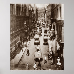 Vintage Bromfield Street Boston Massachusetts 1916 Poster