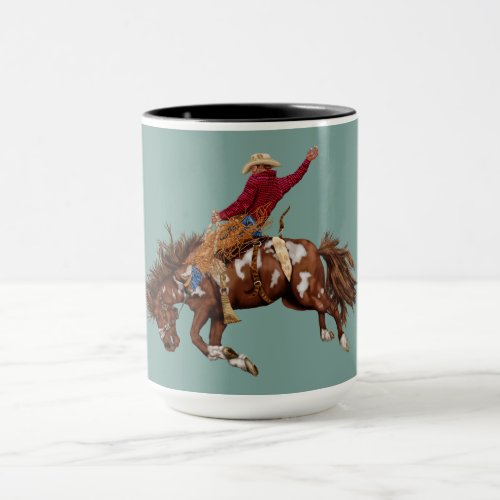Vintage bronco rider mug