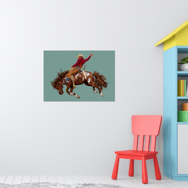 Vintage bronco rider poster (Nursery 1)