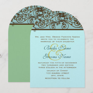 Vintage Bronze Iron Work Wedding Invitation