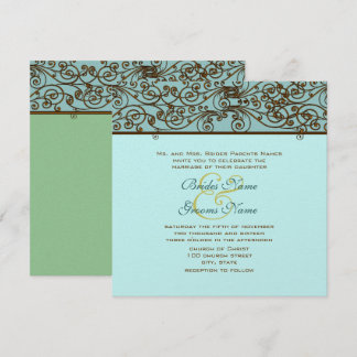 Vintage Bronze Iron Work Wedding Invitation