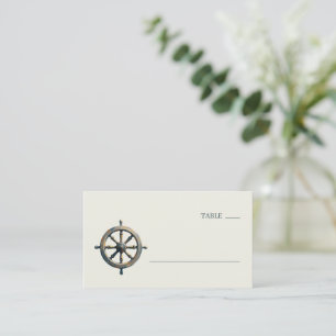 Vintage Bronze Nautical Wheel Place Card