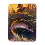 Vintage Brook Trout Fish Fisherman, Sports Fishing Magnet