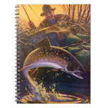 Vintage Brook Trout Fish Fisherman, Sports Fishing Notebook