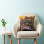 Vintage Brook Trout Fish Fisherman, Sports Fishing Throw Pillow