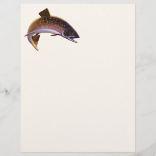 Vintage Brook Trout Fish, Sports Fishing Fisherman Flyer